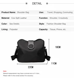 Dettaglio borsa a secchiello in nylon nero con dimensioni 22x18x11cm e anello metallico