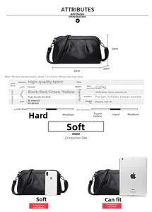 Detailed size specifications of black pleated crossbody bag measuring 25x14x10cm