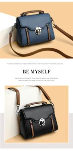 Detail of lychee pattern leather and metal buckle on the retro crossbody handbag