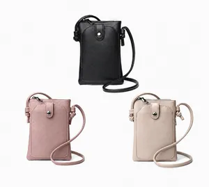 Sacs bandoulière téléphone en noir, violet et kaki avec une texture grainée chic