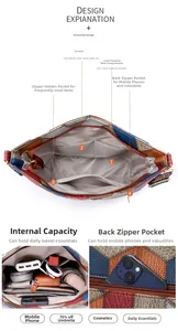 Détails de l'intérieur d'un grand sac cabas avec compartiments et capacité de rangement