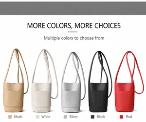 Mini bucket crossbody bags in five colors with lychee pattern leather texture