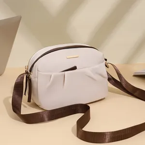 Women Fashion Crossbody Bag Simple Waterproof Oxford Cloth Casual Shoulder Bag Minimalist Daily Travel Purse Handbag