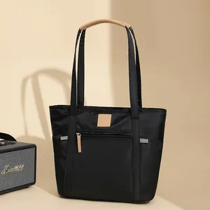 Women Oxford Cloth Large Capacity Tote Bag Minimalist Waterproof Lightweight Handbag For Daily Commuting Simple Mom Bag