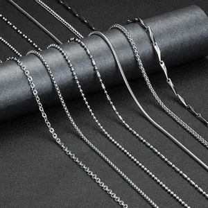 Titanium Steel Chain Necklace Stainless Steel Snake Wheat Box Ball Link Necklaces For Men Women Punk Jewelry Accessories
