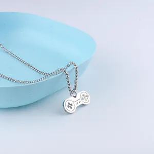 Detailed close-up of a silver game controller pendant, size 12x29mm, weight 18g
