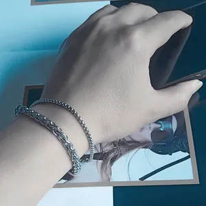 Doppellagiges Edelstahl Armband Weizen Box Kette Für Herren Damen Hip Hop Minimalistischer Nicht Verblassender Schmuck Geschenk
