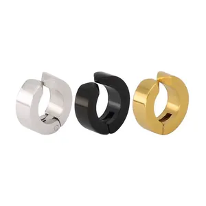 Trois paires de boucles d'oreilles clips en argent, noir et or pour oreilles non percées
