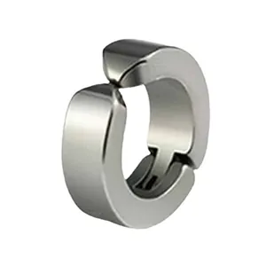 Manchette d'oreille en acier titane argenté sans perçage, boucle d'oreille clip minimaliste