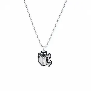 Détail du collier chat en acier inoxydable avec chaîne de 60 cm et dimensions