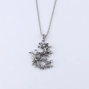 Detailed dragon pendant size specs: 52mm by 37mm with 60cm long 3mm stainless steel chain