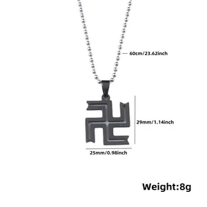 Detail of black industrial pendant with ball chain necklace for men's jewelry