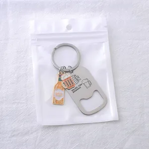 Porte-clés décapsuleur de bière avec emballage et gravure Enjoy The Moment élégante
