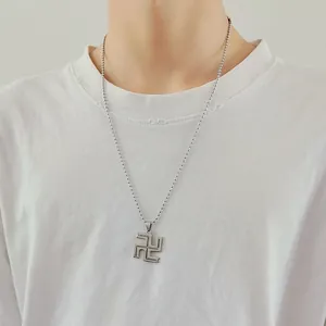 Anime Tokyo Revengers manji symbol pendant on stainless steel bead chain necklace