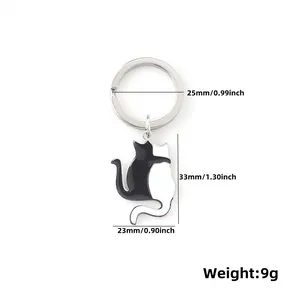 Tabella delle dimensioni per portachiavi a gatto bianco e nero con misure dettagliate