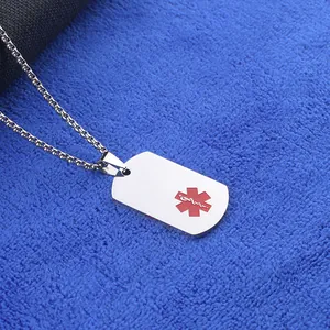 Collar de alerta médica de acero inoxidable con colgante de estrella de la vida