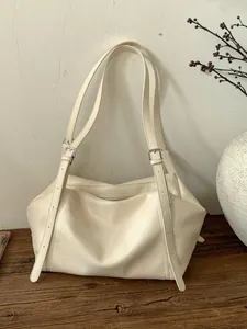 Grand Sac Fourre-tout en Cuir PU pour Femme Vintage Sac à Épaule Navettage Sac à Main en Cuir Synthétique Souple Avec Bandoulière Réglable