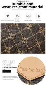 Close-up of water-resistant litchi texture synthetic leather with logo detail