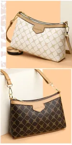 Detailed view of textured PU leather handbags with diamond patterns and golden hardware