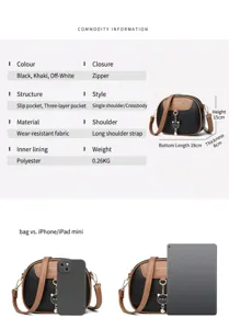 Maatvergelijking en specificaties voor de drielaagse gewatteerde crossbodytas