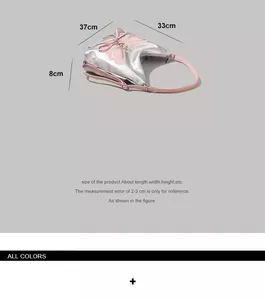 Silver metallic tote bag size chart showing dimensions 37cm length and 33cm height