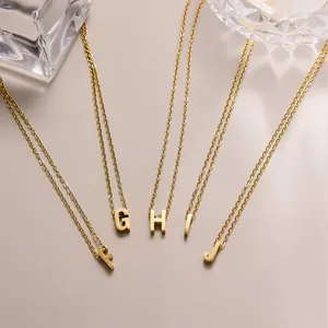 Makro-Detail von 18k vergoldeten Buchstaben-Anhängern mit F G H I J Schriftzügen
