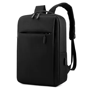 Men Business Laptop Backpack Large Capacity Waterproof Oxford Fabric USB Charging Port Casual School Bag For Professionals