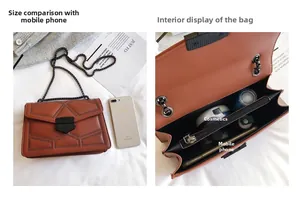 Sac bandoulière marron matelassé montrant les compartiments internes et la capacité de rangement