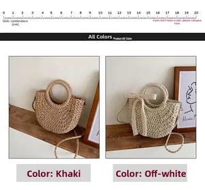 Détails rapprochés de sacs en paille tressée kaki et beige avec nœuds en dentelle chic