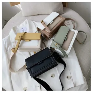 Detailed collection of textured PU leather crossbody bags in diverse seasonal colors