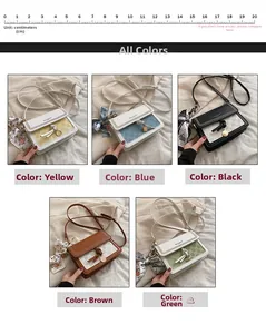 Dettaglio dei cinque colori per borsa a tracolla a scacchi con sciarpa di seta decorativa