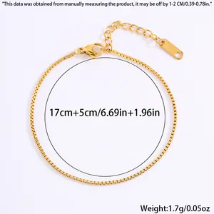 Detailed view of gold leaf bracelet with 17cm chain, 5cm extender and lobster clasp