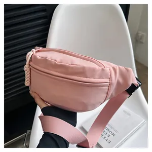 Γυναικεία Casual Τσάντα Στήθους από Καμβά Street Style Ρυθμιζόμενος Ιμάντας Τσάντα Μέσης με Φερμουάρ για Υπαίθρια Αθλήματα Ταξίδι