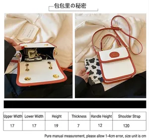 Tabella taglie dettagliata per la borsa a tracolla minimalista con spazio interno