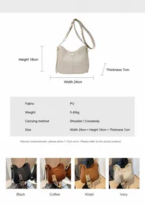 Detailed size guide and specifications for retro bucket bag with wide jacquard strap