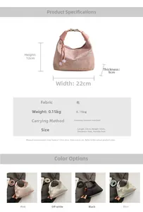 Size chart showing 22x12x9cm dimensions for the velvet beaded cloud handbag
