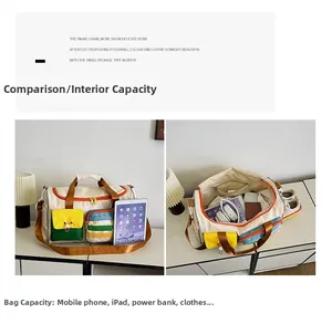 Dettaglio dell'interno capiente per vestiti e ipad nella borsa da viaggio multifunzionale
