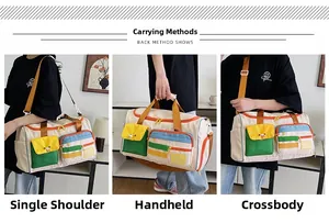Tre modi per indossare la borsa da viaggio: a spalla, a mano e come borsa a tracolla