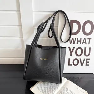 Damen PU Leder Beuteltasche Urban Minimalistisch Handtasche Mit Verstellbarem Schultergurt Vielseitige Pendler Umhängetasche