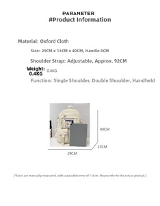 Specifiche dettagliate delle dimensioni 29x13x40cm per lo zaino in tessuto Oxford