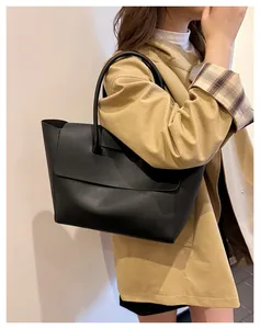 Leather tote bag styled with a khaki trench coat for a chic professional look