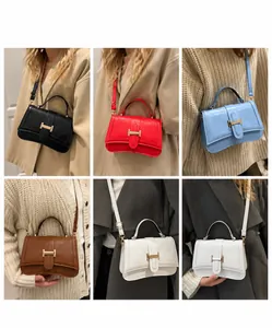 Collage showing various crossbody styles and metallic H-clasp details of the handbag