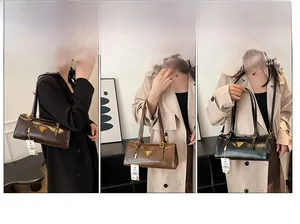 Vielseitige Tragemöglichkeiten der modischen quadratischen Handtasche aus Öl-Wach-Leder
