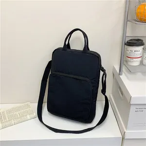 Large Capacity Oxford Cloth Laptop Handbag With Front Zipper Pocket Minimalist Commuter Shoulder Crossbody Bag For Women