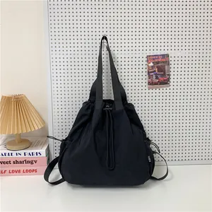 Grote Capaciteit Oxford Doek Trekkoord Tote Bag Voor Vrouwen Koreaanse Stijl Casual Emmer Schoudertas Onderarm Dagelijks Reistas