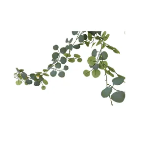 Guirlande d'eucalyptus artificielle avec lumières LED chaudes pour décoration de maison