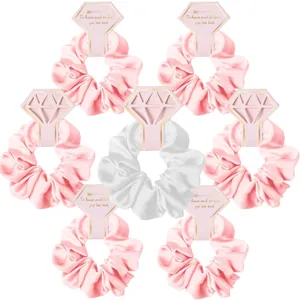 Set di elastici in raso con cartellini a forma di anello di diamante per damigelle