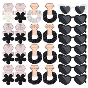 Großpackung Haarschmuck Set mit Blumen-Haargummis und Herz-Sonnenbrillen für Partys
