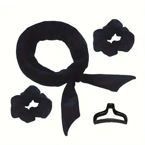 Détails du kit de bouclage sans chaleur noir avec chouchous et pince à cheveux