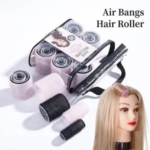 36pcs self-grip hair roller set with four sizes in a clear PVC travel storage bag